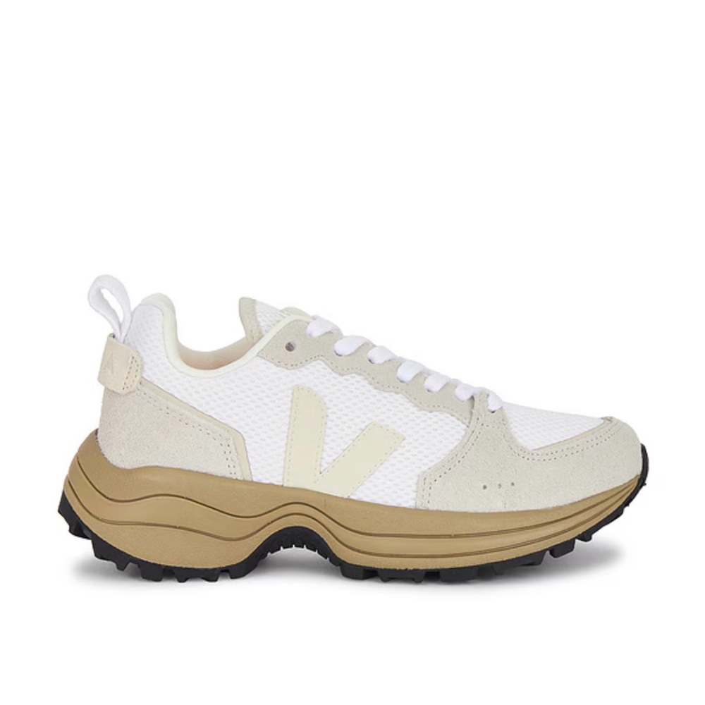 Veja White and Tan Athletic Shoes